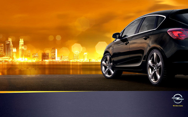 Black car city skyline night #3 free wallpaper for desktop - medium preview image