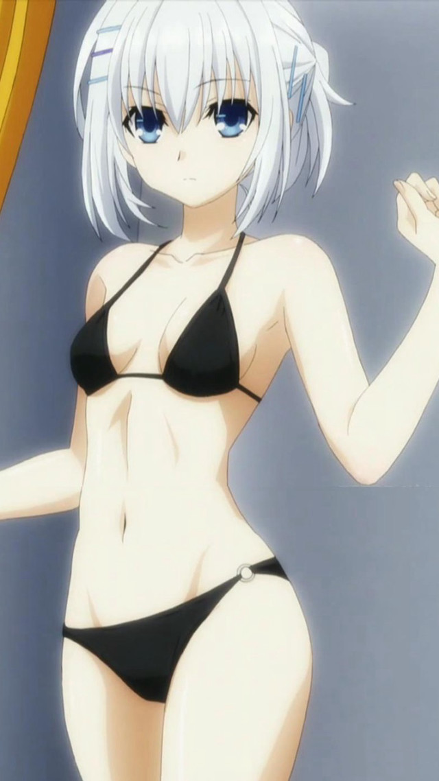 Woman bikini curtain yellow background free wallpaper for mobile - medium preview image