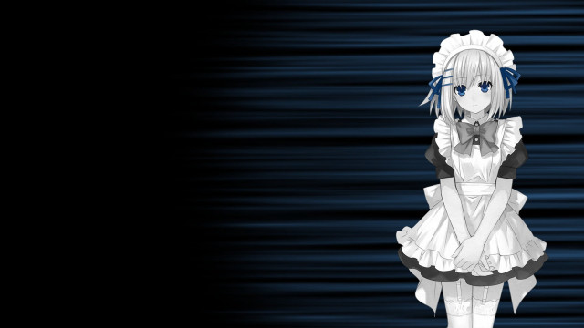 Anime girl dress blue light free wallpaper for desktop - medium preview image