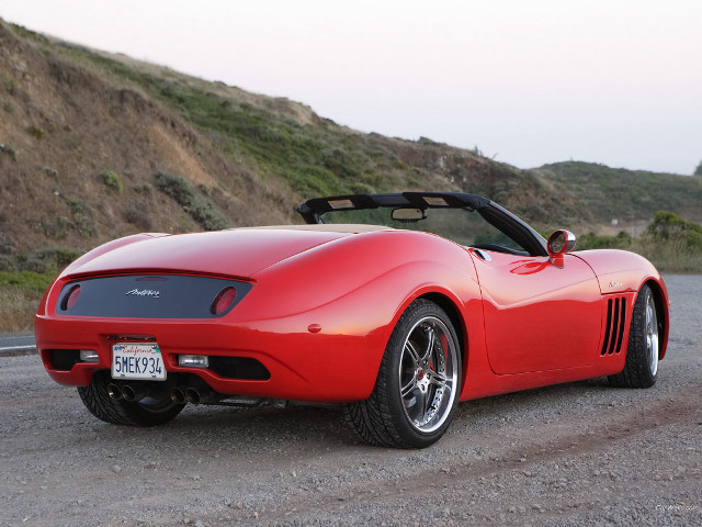Red sports car parked hill free wallpaper for desktop - medium preview image