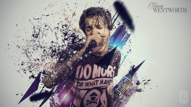 Man microphone paint splatters portrait free wallpaper for desktop - medium preview image