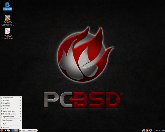 Computer screen logo red flame free wallpaper for desktop - medium preview image