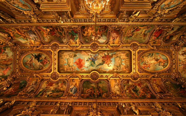 Ceiling painting people animals gold #2 free wallpaper for desktop - medium preview image