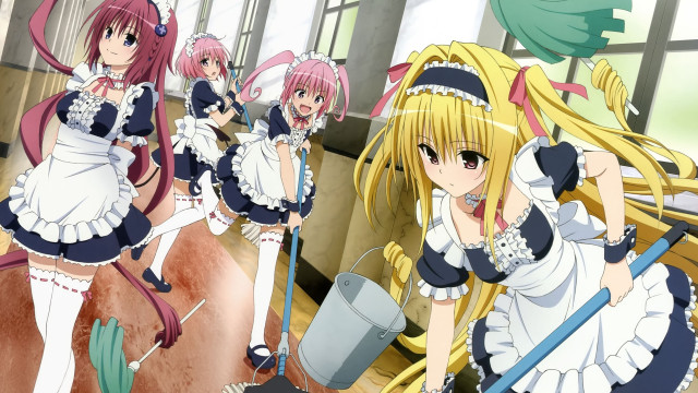 Anime girls room windows clock free wallpaper for desktop - medium preview image