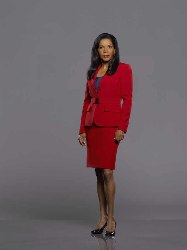 Woman red suit heels gray free wallpaper for mobile - medium preview image