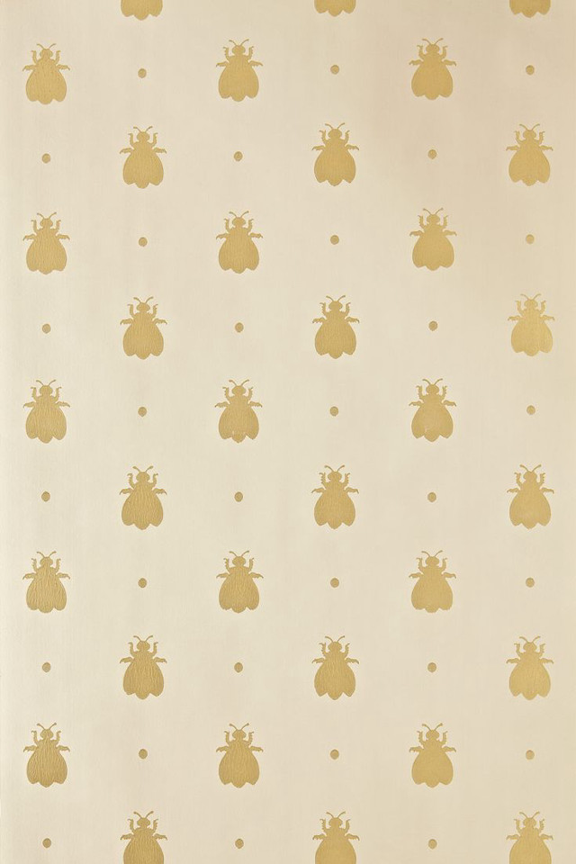 Bees pattern white background gold free wallpaper for mobile - medium preview image