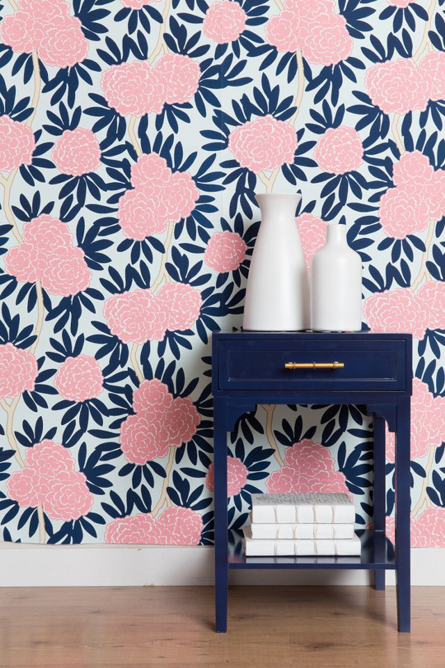 Blue table vases wall flower free wallpaper for mobile - medium preview image