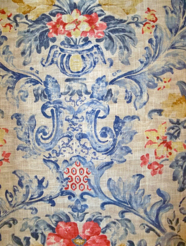 Blue red floral rococo baroque free wallpaper for mobile - medium preview image