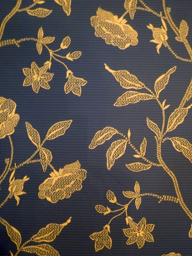 Blue gold wallpaper flower pattern free wallpaper for mobile - medium preview image