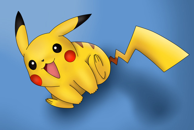 Cartoon pikachu running yellow arrow free wallpaper for desktop - medium preview image