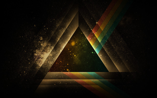 Dark background triangle rainbow star #2 free wallpaper for desktop - medium preview image