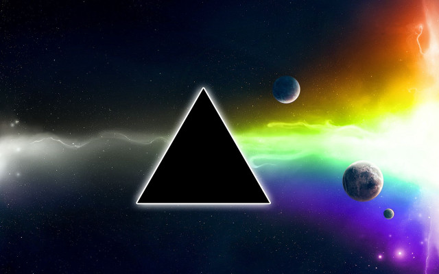 Triangle rainbow planets background colorful free wallpaper for desktop - medium preview image
