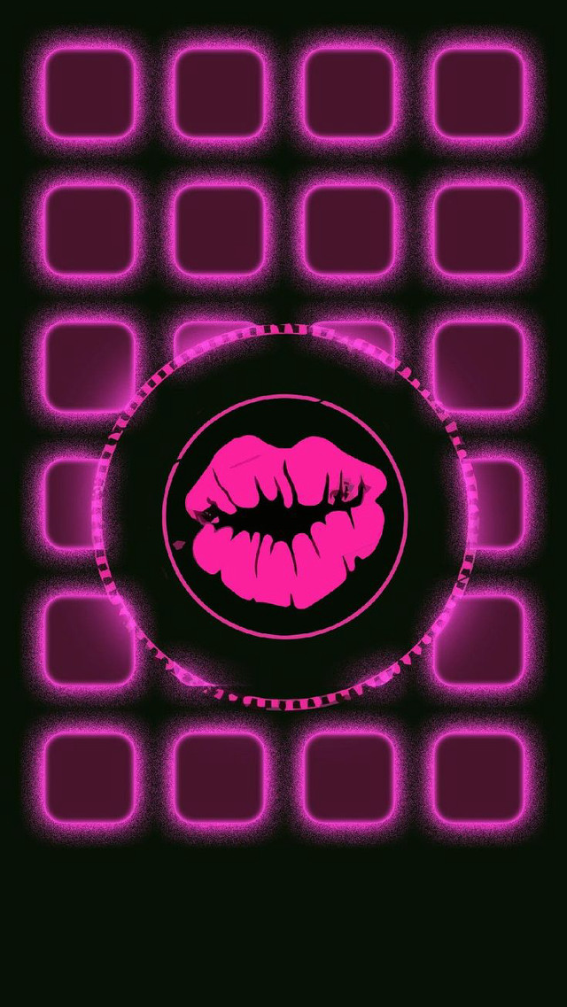 Pink lipstick black background squares free wallpaper for mobile - medium preview image