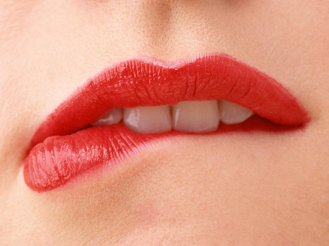 Womans lips red lipstick white free wallpaper for desktop - medium preview image