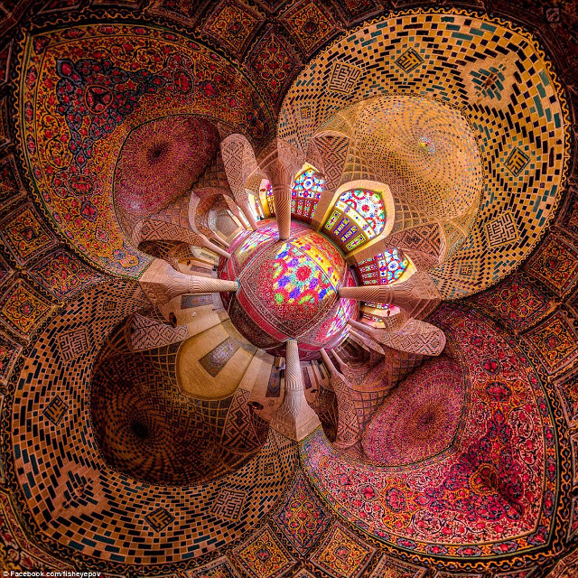 Colorful ceiling flower design circular free wallpaper for tablet - medium preview image
