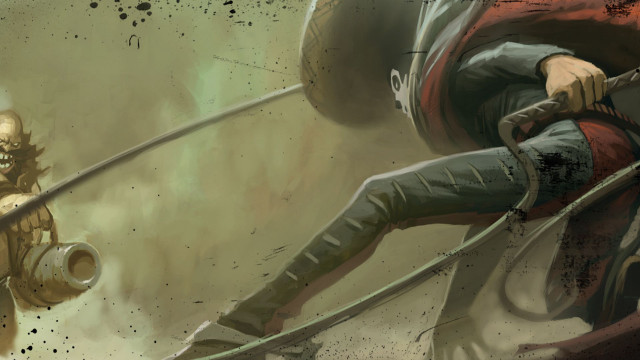 Man demon sword desert action free wallpaper for desktop - medium preview image