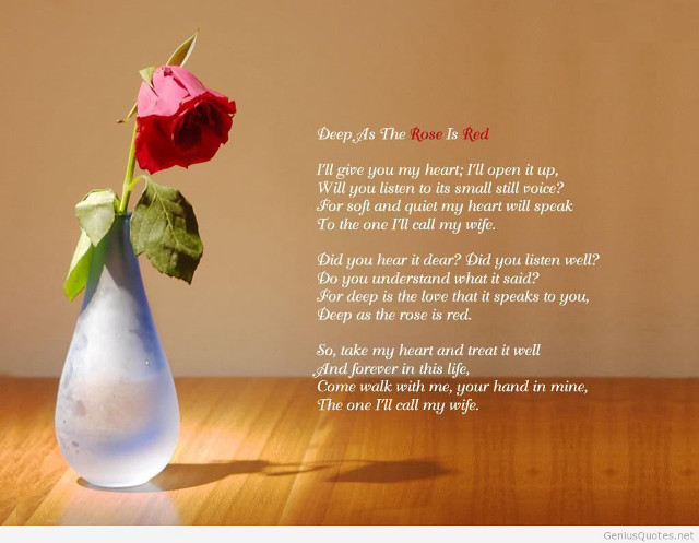 Rose vase poem tabletop romanticism free wallpaper for desktop - medium preview image