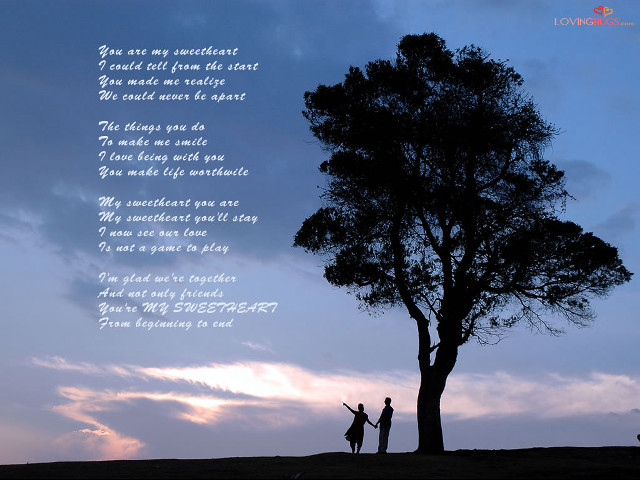 Couple tree poem cloudy day free wallpaper for desktop - medium preview image