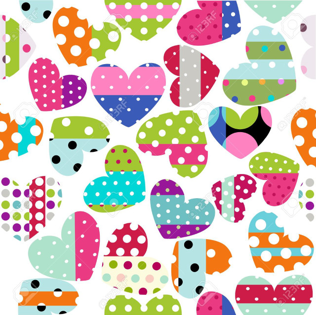 Colorful heart pattern polka dots free wallpaper for tablet - medium preview image