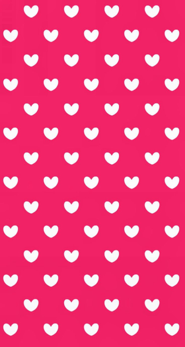Pink background white hearts pattern free wallpaper for mobile - medium preview image