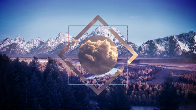 Mountain range cloud triangle middle free wallpaper for desktop - medium preview image