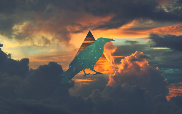 Bird cloud sky triangle object free wallpaper for desktop - medium preview image