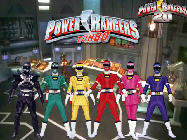 Costumed people power rangers turbo free wallpaper for desktop - medium preview image