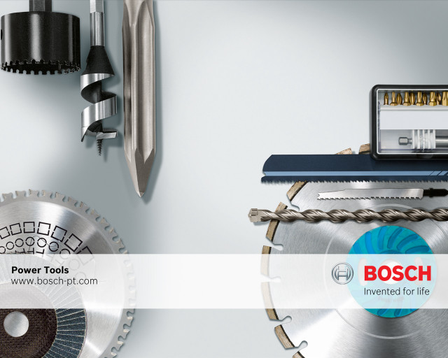 Clock tools bosch logo wall free wallpaper for desktop - medium preview image