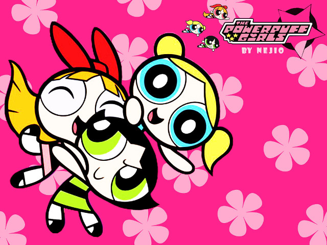 Cartoon character pink background flowers free wallpaper for desktop - medium preview image