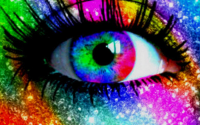 Eye makeup psychedelic bokeh fireworks free wallpaper for desktop - medium preview image