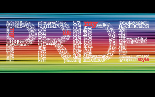 Pride multilingual wordcloud rainbow digital free wallpaper for desktop - medium preview image