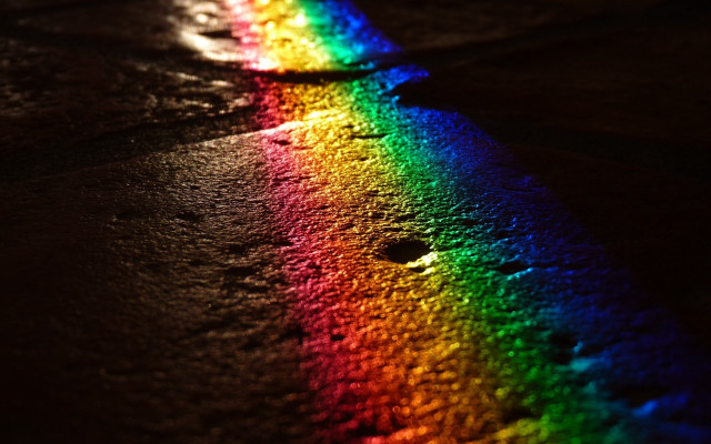 Rainbow street dark background person free wallpaper for desktop - medium preview image