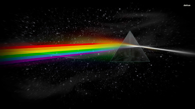 Dark side moon rainbow white free wallpaper for desktop - medium preview image