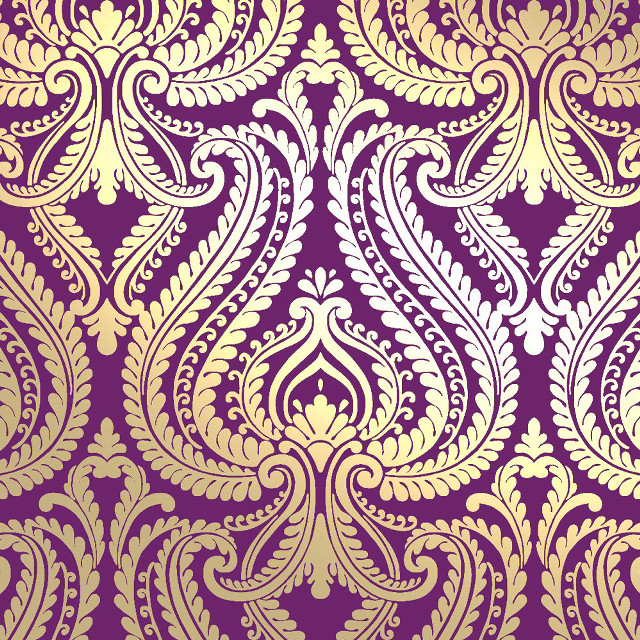 Purple gold rococo swirl leaves free wallpaper for tablet - medium preview image