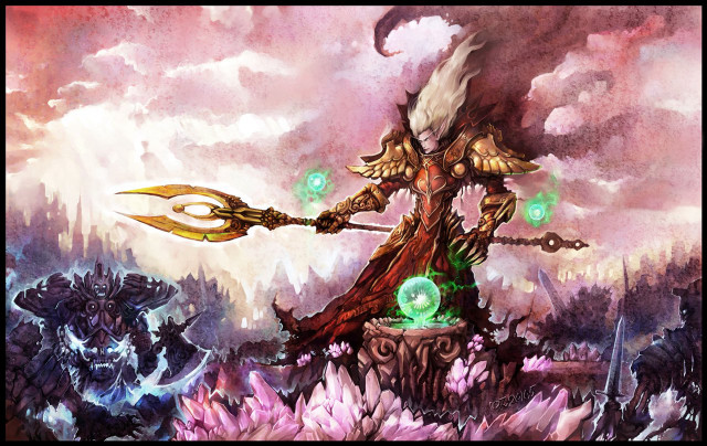 Giant creature sword glowing orb free wallpaper for desktop - medium preview image