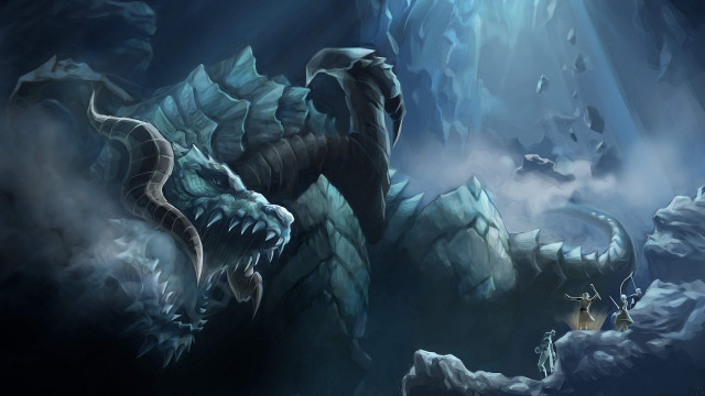 Giant ice monster cave light free wallpaper for desktop - medium preview image