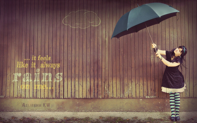Woman umbrella graffiti wall writing #2 free wallpaper for desktop - medium preview image
