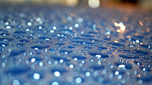 Blue table water droplets blurry #3 free wallpaper for desktop - medium preview image