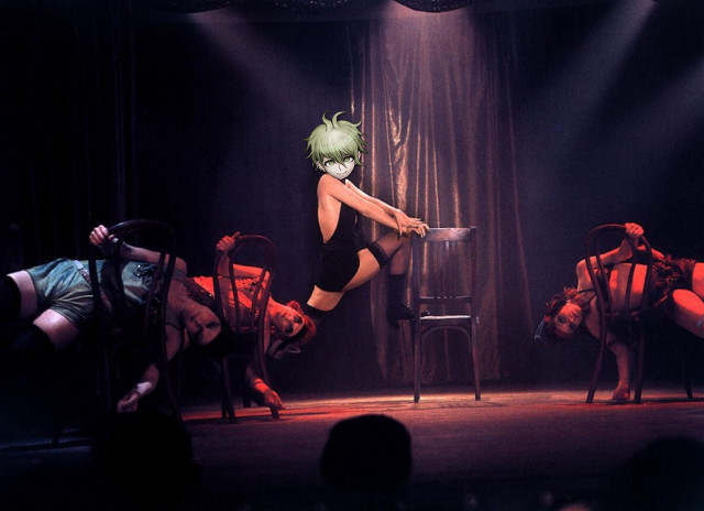 Woman black dress sitting chair free wallpaper for desktop - medium preview image