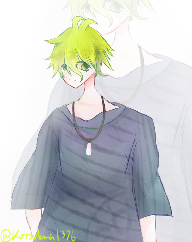 Man green hair necklace shirt free wallpaper for mobile - medium preview image