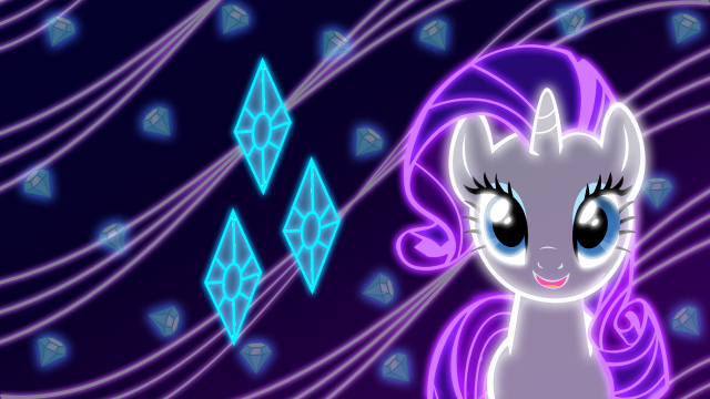 Purple pony glowing magic diamonds free wallpaper for desktop - medium preview image