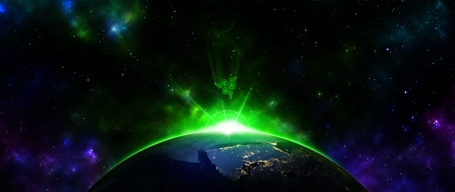 Green light earth space stars free wallpaper for desktop - medium preview image