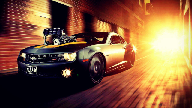 Car driving street engine hood free wallpaper for desktop - medium preview image