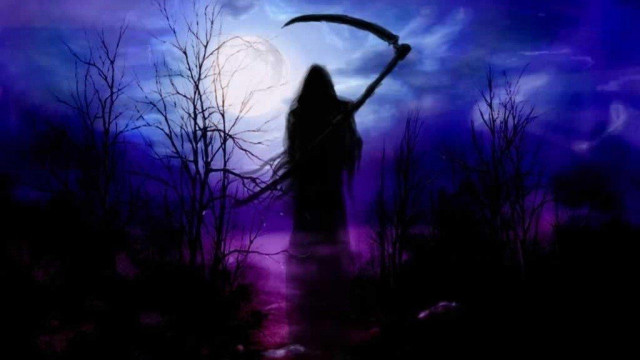 Woman scythe dark forest moon free wallpaper for desktop - medium preview image