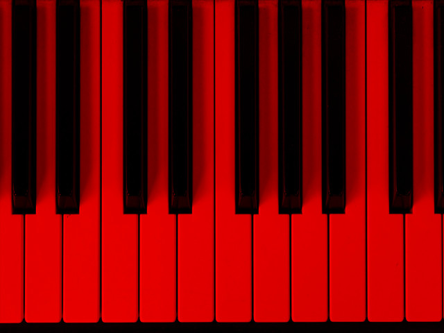 Red piano keyboard black background free wallpaper for desktop - medium preview image