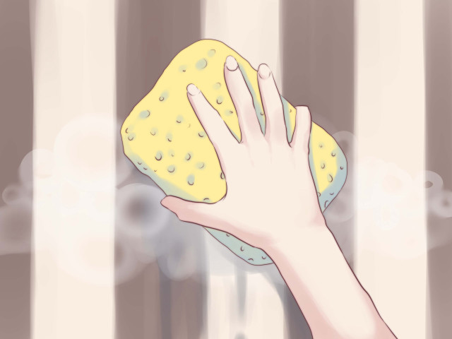 Hand holding sponge window sill free wallpaper for desktop - medium preview image