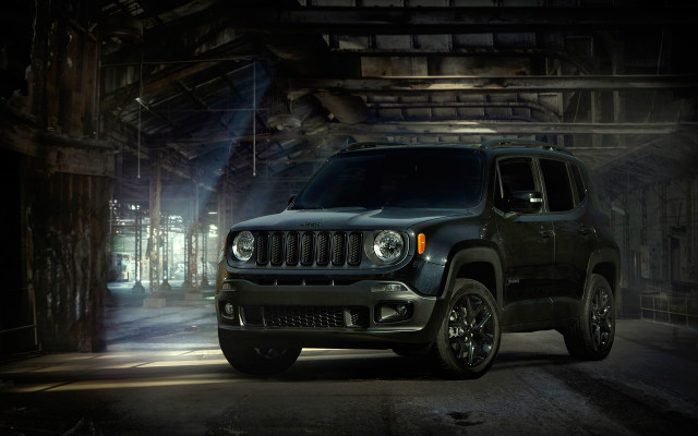 Jeep parked dark tunnel lights free wallpaper for desktop - medium preview image