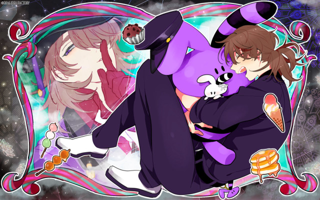 Anime couple hugging fireworks stars free wallpaper for desktop - medium preview image