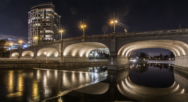 Bridge river building night lights #6 free wallpaper for desktop - medium preview image