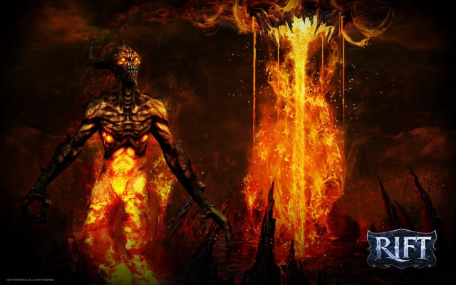 Demonic demon fire wallpaper flames free wallpaper for desktop - medium preview image